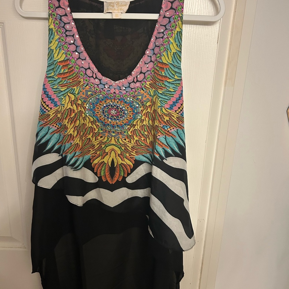 Colorful Embellished Patterned dress top…….